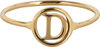 Charmin&rsquo;s initialen open ronde zegelring Goldplated R1121 Letter D