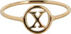 Charmin&#039;s Open Ronde Zegelring Vergulde Initialen R1121 Letter X