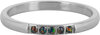 Charmin&rsquo;s Memoire Ring R1137 5 Steentjes Bruin Opaal Staal