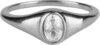 Charmin&rsquo;s zegelring R1033 Ovale Shiny Steen Staal