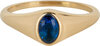 Charmin&rsquo;s R1089 Birthstone zegelring September Blue Sapphire Oval Stone Goldplated