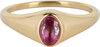 Charmin&rsquo;s R1087 Birthstone zegelring July Fuchsia Ruby Oval Stone Goldplated