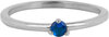 Charmin&rsquo;s Driehoek Solitair Ring Blauwe Steen Staal R1304