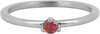 Charmin&rsquo;s Driehoek Solitair Ring Rode Steen Staal R1300