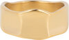 Charmin&#039;s Goudkleurige Brede Moderne Fantasie Ring Staal R1391