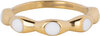 Charmin&rsquo;s Gold Colored Ring with White Round Enamel Spheres Steel R1492 cristal turquoise R1447
