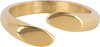 Charmins goldfarbener offener Ring mit flacher ovaler Oberseite aus Stahl R1381 &ndash; edel und modern