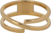 Bague large et a&eacute;r&eacute;e couleur or de Charmin avec design double face en acier R1152 &ndash; Unique et polyvalente
