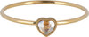 Bague Charmin couleur or avec pierre c&oelig;ur couleur champagne en acier R1588 &ndash; Pierre de naissance novembre