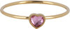 Bague Charmin&#039;s Gold Color avec pierre de c&oelig;ur en cristal rose en acier R1586 &ndash; Pierre de naissance octobre