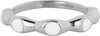 Bague Charmin&rsquo;s en argent avec sph&egrave;res rondes en &eacute;mail blanc acier R1491