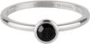 Charmin&#039;s Staal Ring Birthstone Juli Zwart Kristal Onyx Edelstaal Iconic R1021