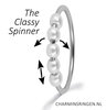Charmin&#039;s Draaiende Parels Anxiety Fidget Ring Staal R1364