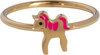 Bague enfant KIDZ en acier dor&eacute;, cheval &agrave; crini&egrave;re rose KR147 &ndash; &Eacute;l&eacute;gante et classique