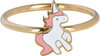 KIDZ Children&#039;s Ring Gold-Colored Steel with Pink and White Unicorn KR197 &ndash; Cute and Stylish