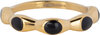 Bague de couleur or de Charmin avec sph&egrave;res rondes en &eacute;mail noir acier R1494fonc&eacute; en acier R1498