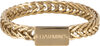 Charmin&#039;s Bague Fine Tress&eacute;e Dor&eacute; Avec Plaque 3MM Acier R1490
