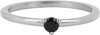 Bague Solitaire Triangle Charmin&#039;s Pierre Noire Acier R1298