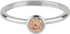 Charmin&#039;s Ring Geburtsstein November Braun Champagner Kristall Stahl Ikonisch R1041