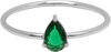 Charmin&#039;s Stalen Ring met Druppelvormig Donker Groen Kristal Steentje R1741 &ndash; Klassiek Groen 