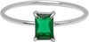 Charmin&#039;s Stalen Ring Rechthoekig Donkergroen Steentje R1721 &ndash; Groene Glamour 