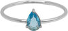 Charmin&#039;s Stalen Ring met Druppelvormig Licht Blauw Kristal Steentje R1739 &ndash; Fris Design 