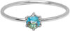 Charmin&#039;s Stalen Ring Rond Lichtblauw Steentje Crystal R1699 &ndash; Fris Blauw Accent