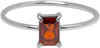 Charmin&#039;s Stalen Ring Rechthoekig Ruby Rood Steentje R1716 &ndash; Diepe Glans 