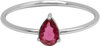Charmin&#039;s Stalen Ring met Druppelvormig Roze Kristal Steentje R1735 &ndash; Liefdevolle Look 