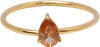 Charmin&#039;s Goudkleurige Ring met Druppelvormig Champagne Kristal Steentje R1744 &ndash; Warme Luxe 