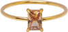 Charmin&#039;s Goudkleurige Ring Rechthoekig Champagne Steentje R1724 &ndash; Gouden Harmonie 