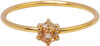 Charmin&#039;s Goudkleurige Ring Rond Champagne Steentje Crystal R1704 &ndash; Gouden Gloed
