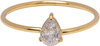 Charmin&#039;s Goudkleurige Ring met Druppelvormig Wit Kristal Steentje R1743 &ndash; Tijdloze Elegantie 