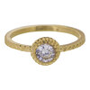 RING R436 Birthstone April White Stone Goldplated Iconic Vintage 