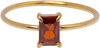 Charmin&#039;s Goudkleurige Ring Rechthoekig Ruby Rood Steentje R1726 &ndash; Koninklijke Look 