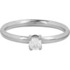 Charmin&rsquo;s Klassieke Solitair 2,2mm Ring Witte Steen Staal R1430