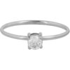 Charmin&rsquo;s Klassieke Solitair 1mm Ring Witte Steen Staal R1422