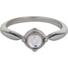 Charmin&rsquo;s Ronde Ring met Doorzichtige Witte Shiny Steen Staal R1165