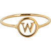 Charmin&#039;s Open Ronde Zegelring Vergulde Initialen R1121 Letter W