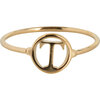 Charmin&rsquo;s initialen open ronde zegelring Goldplated R1121 Letter S