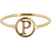 Charmin&rsquo;s initialen open ronde zegelring Goldplated R1121 Letter P