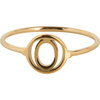 Charmin&rsquo;s initialen open ronde zegelring Goldplated R1121 Letter O