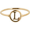 Charmin&rsquo;s initialen open ronde zegelring Goldplated R1121 Letter L