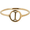 Charmin&rsquo;s initialen open ronde zegelring Goldplated R1121 Letter I