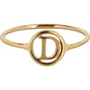 Charmin&rsquo;s initialen open ronde zegelring Goldplated R1121 Letter D