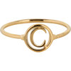 Charmin&rsquo;s initialen open ronde zegelring Goldplated R1121 Letter C