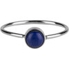Charmin&rsquo;s Ring Ronde Steen Donker Blauwe Howliet Edelsteen 5mm Staal R1051