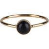 Charmin&rsquo;s Goudkleurige Ring Ronde Steen Zwarte Howliet Edelsteen 5mm Staal R1048