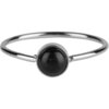 Charmin&rsquo;s Ring Ronde Steen Zwarte Howliet Edelsteen 5mm Staal R1047