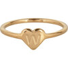 Charmin&rsquo;s initialen zegelring hartje Goldplated R1015-W Letter W
